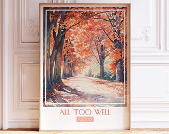 All Too Well Song Poster Watercolor Wall Art Subtle Song Print Watercolor Painting Soft Pastel Tone Gift For Music Fans