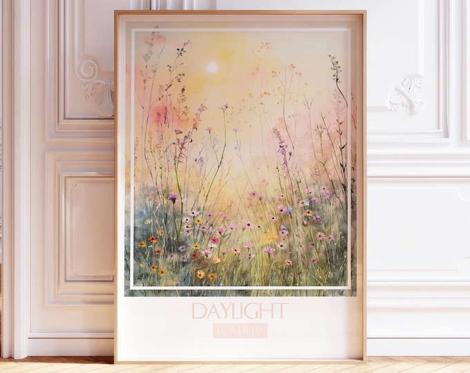 Daylight Song Poster Watercolor Wall Art Subtle Song Print Watercolor Painting Soft Pastel Tones Gift For Music Fans