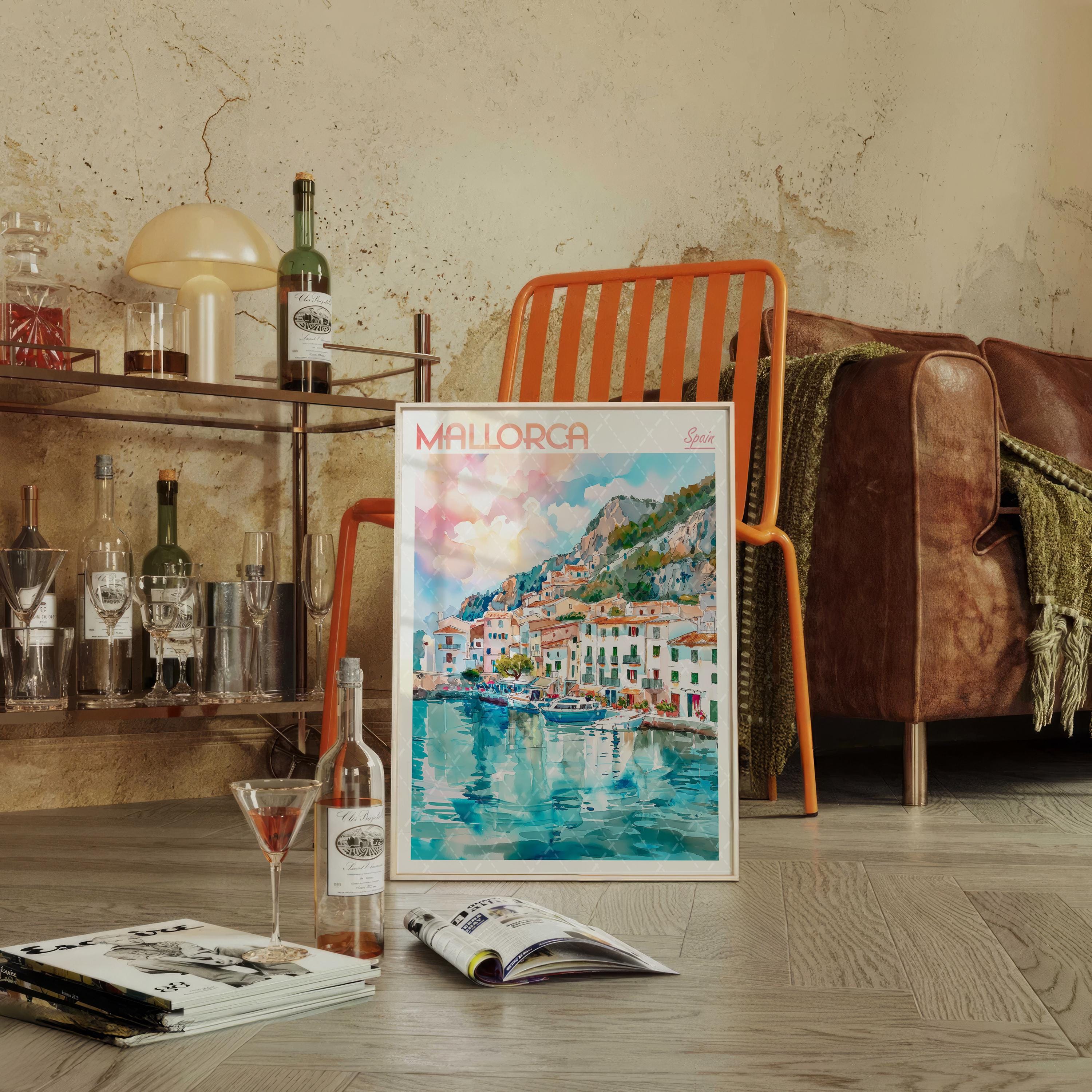 Mallorca Watercolor Art Print - Palma City Print - Spain Europe Travel ...