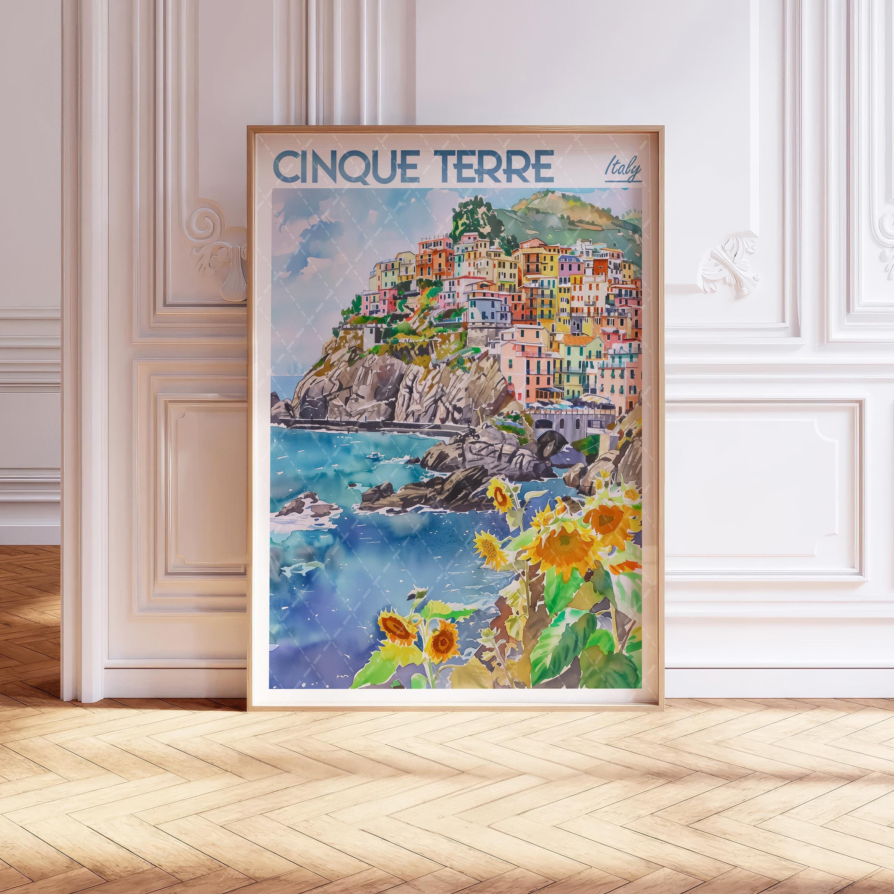 Cinque Terre Watercolor Poster - Italian Culture Art - Italy Wall Decor ...