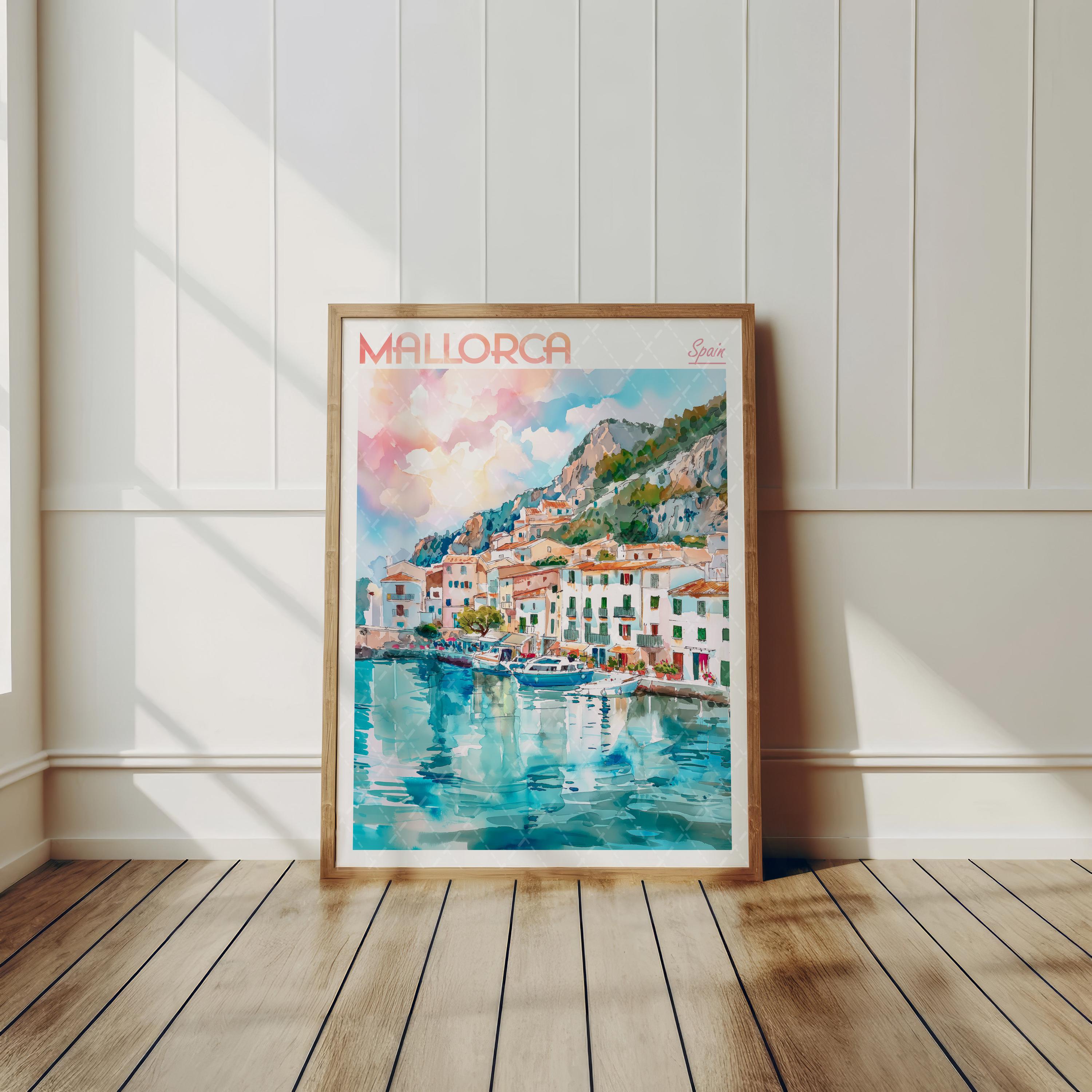 Mallorca Watercolor Art Print - Palma City Print - Spain Europe Travel ...