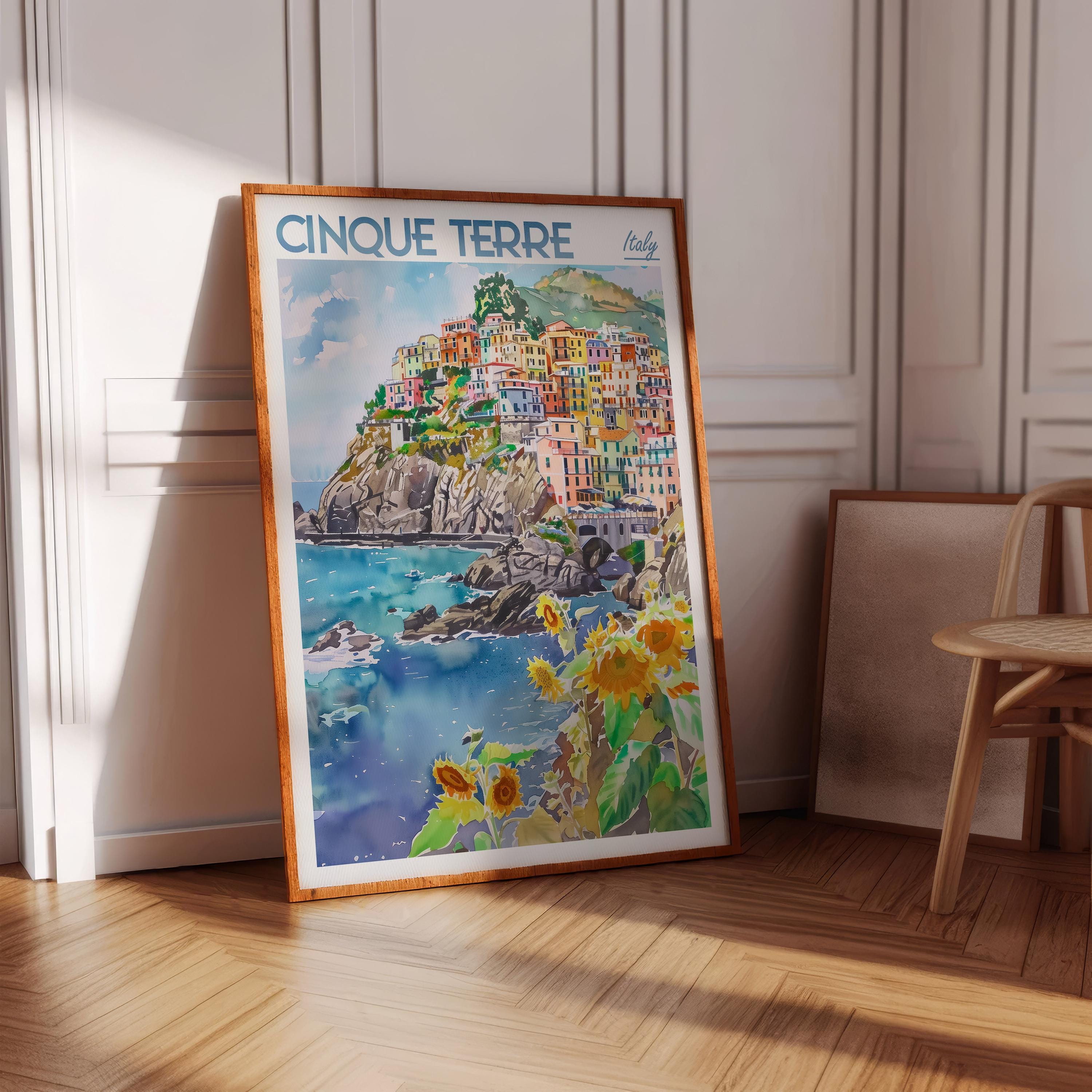 Cinque Terre Watercolor Poster - Italian Culture Art - Italy Wall Decor ...