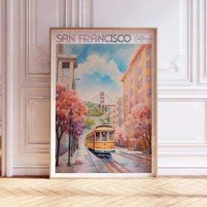 San Francisco Watercolor Art Print - San Francisco Print - Cailfornia Travel Poster - World Cities Wall Art - Pastel Colors Travel Art