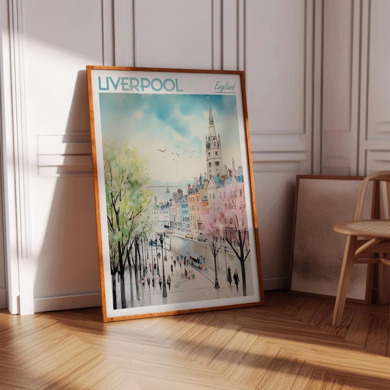 Liverpool Watercolor Art Print Liverpool City Print Liverpool England