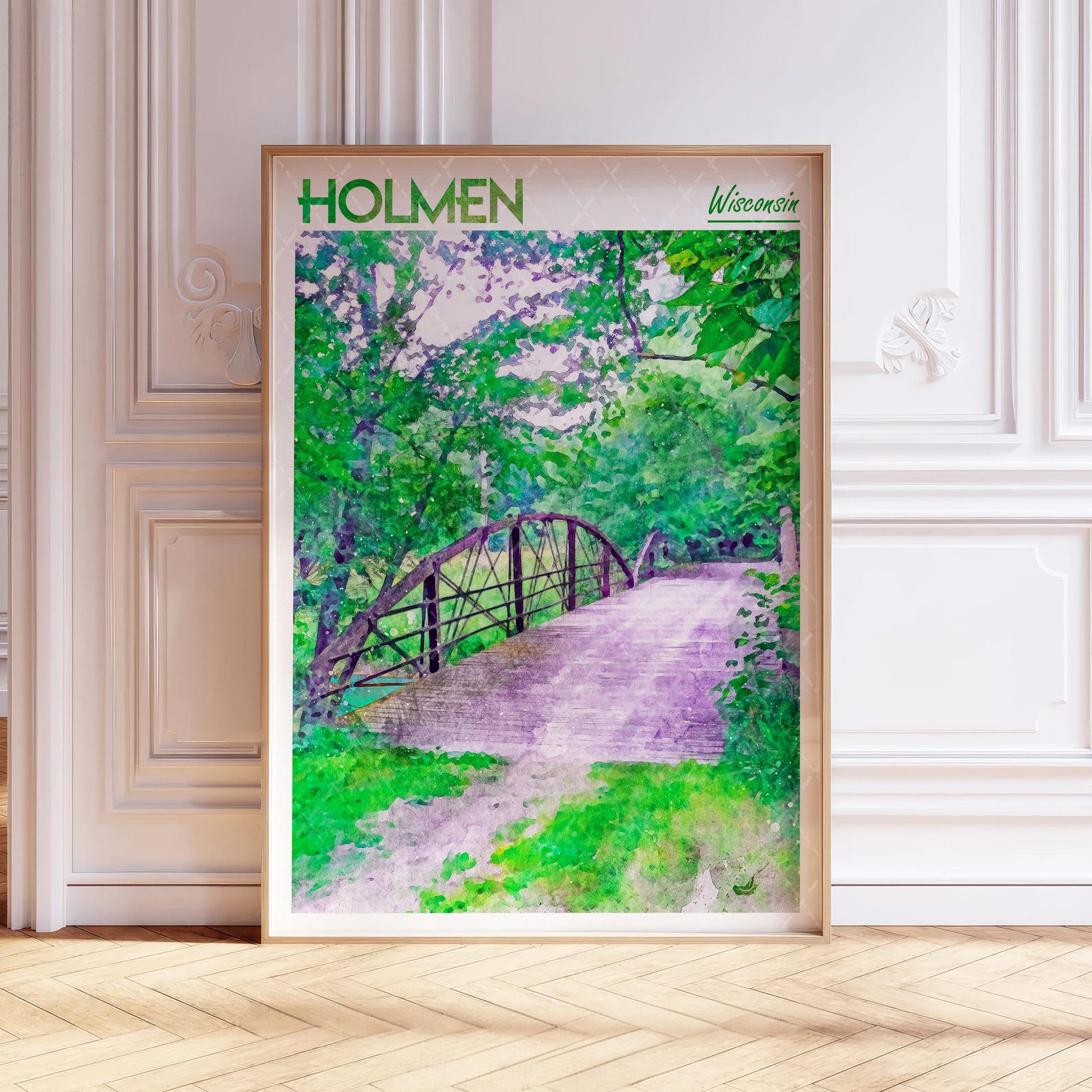 Holmen Watercolor Art Print La Crosse City Print Wisconsin USA Travel