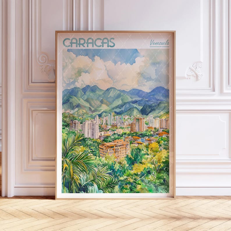 a picture of a city with mountains in the background