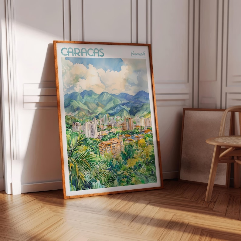 a picture of a city with mountains in the background