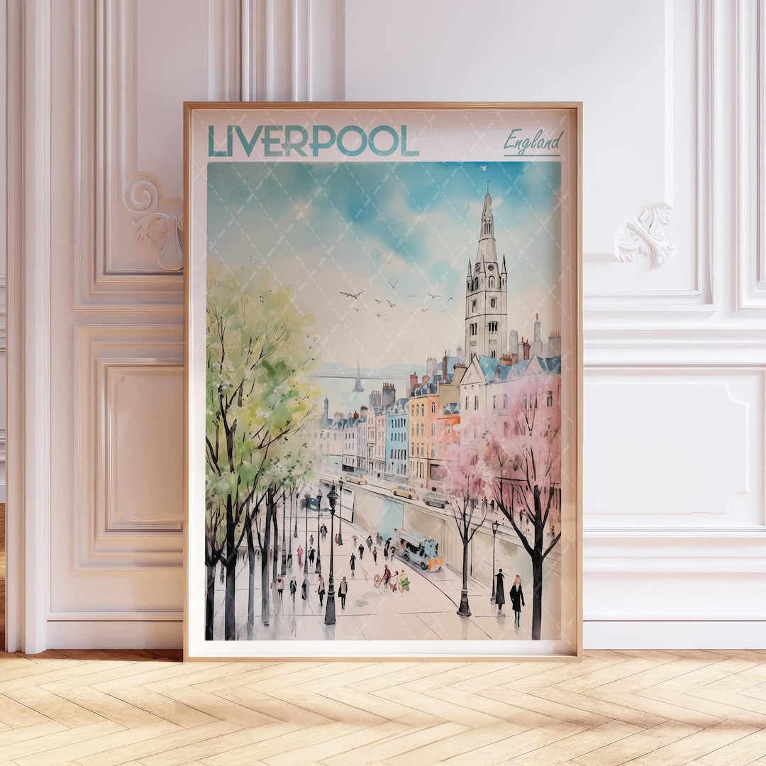 Liverpool Watercolor Art Print Liverpool City Print Liverpool England