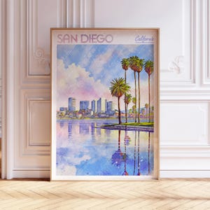 San Diego Watercolor Art Print - Texas Print - San Diego TX Travel Poster - World Cities Wall Art - Pastel Colors Travel Art