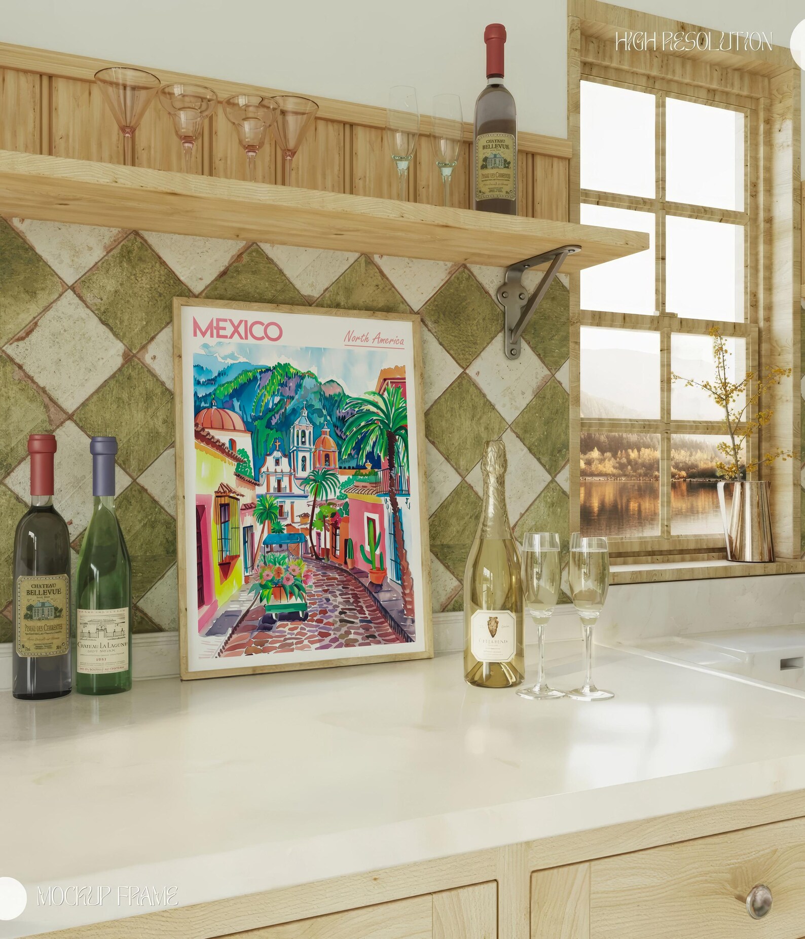 Mexico Watercolor Art Print Mexican City Print Mexico America Travel