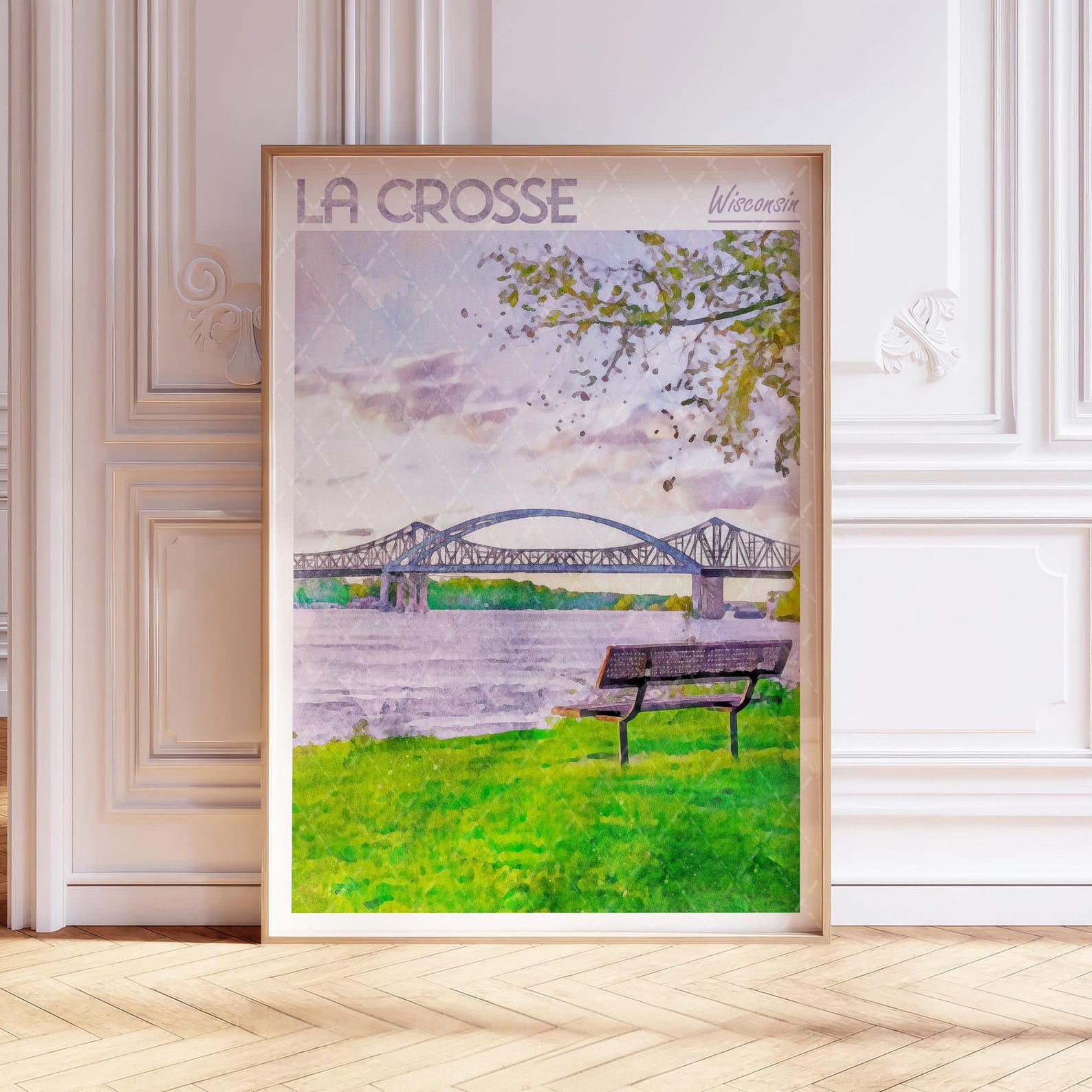 La Crosse Watercolor Art Print La Crosse City Print Wisconsin USA