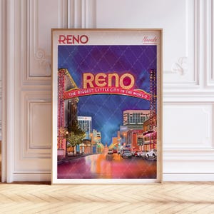 Reno Watercolor Poster - Las Vegas Wall Art - Nevada Travel Poster - Printable City Poster - Pastel Colors Travel Poster