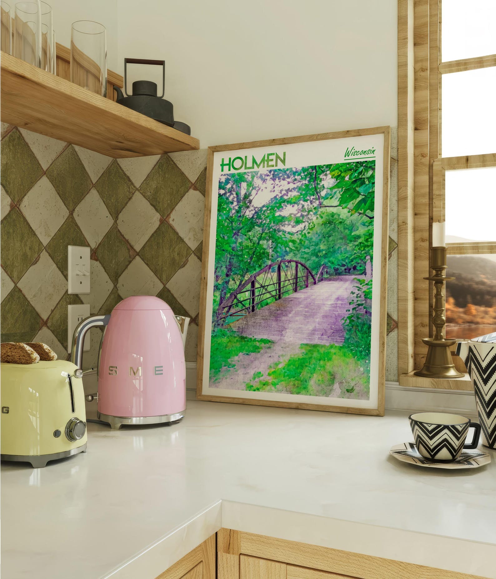 Holmen Watercolor Art Print La Crosse City Print Wisconsin USA Travel