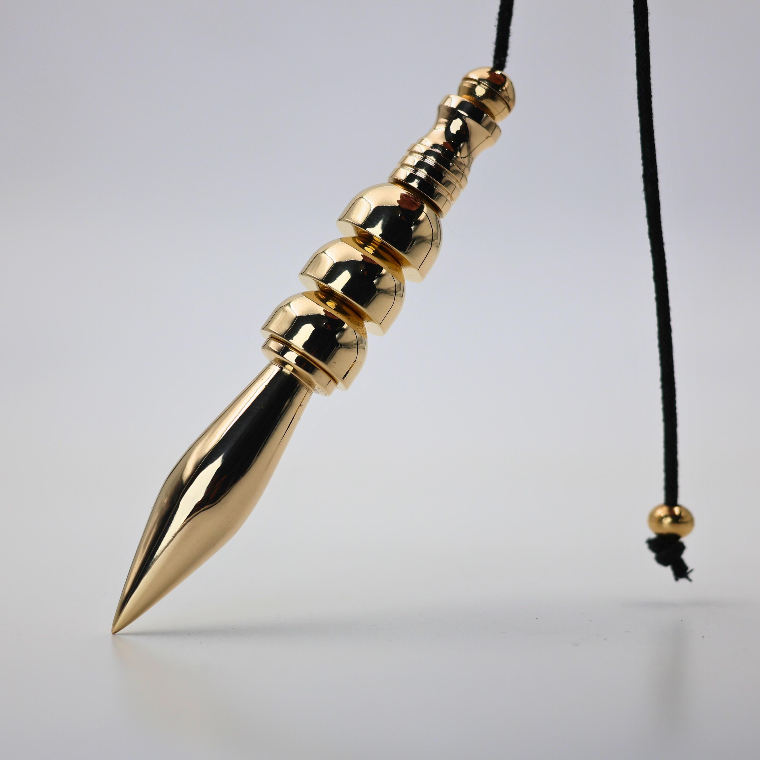 Brass Ground 12.5cm Pendulum for Divination Yes No Dowsing Tool Intuition Energy Reader