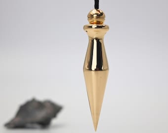 Brass Citrine Core Pendulum, Reiki Healing Tool, 7cm