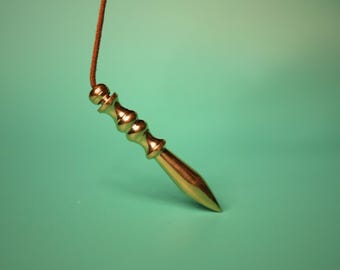 Brass pendulum Dharma Beam Pendulum 3.5" Yes No Divination Dowsing Tool Intuition Tool Energy Reader