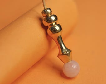 Rose Aura Pendulum – Brass & Rose Quartz for Love, Healing Energy and Heart Chakra Balance