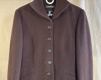Soft Brown Wool Ralph Lauren Fitted Jacket size 14