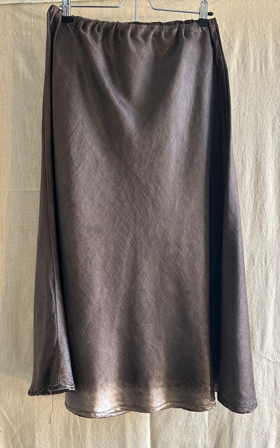 CP Shades Silk/Hemp Skirt Dark Brown Large  29 in 