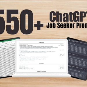 550+ Expertly Crafted ChatGPT Prompts for Job Seekers | Boost Your Resume & Ace Interviews | Instant Access | Copy and Paste | BONUS!