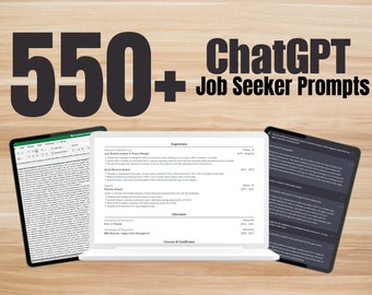 550+ Expertly Crafted ChatGPT Prompts for Job Seekers | Boost Your Resume & Ace Interviews | Instant Access | Copy and Paste | BONUS!