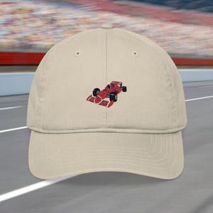 Roter Rennauto-Hut - Rennhut, Rennfahrer Geschenk, Kart Geschenk, Kart Fahrer Geschenk, Rennsport Fan Geschenk, Motorsport Fan Geschenk, Rennwagen Druck