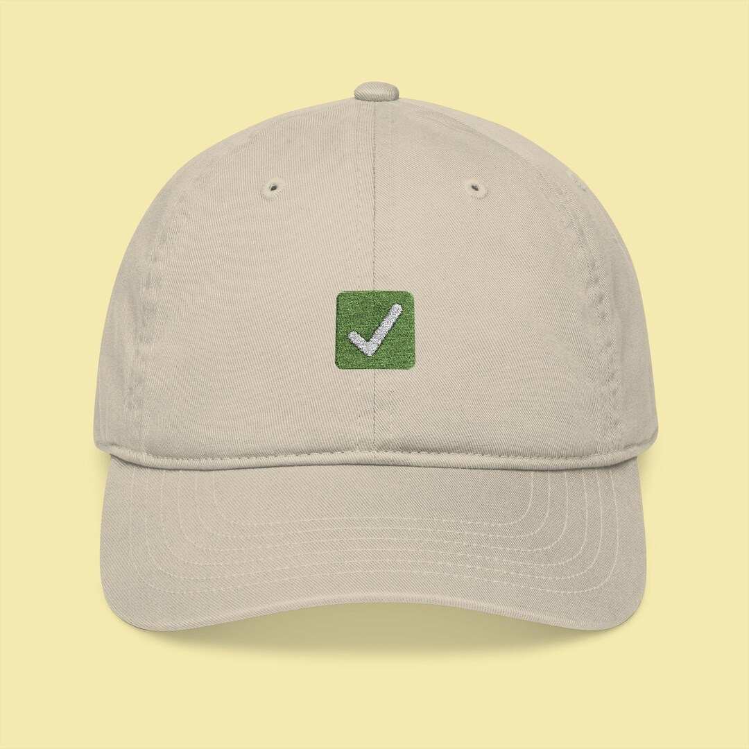 Check Mark Emoji Hat - Funny Hat, Joke Hat, Meme Hat, Lame Hat, Stupid ...