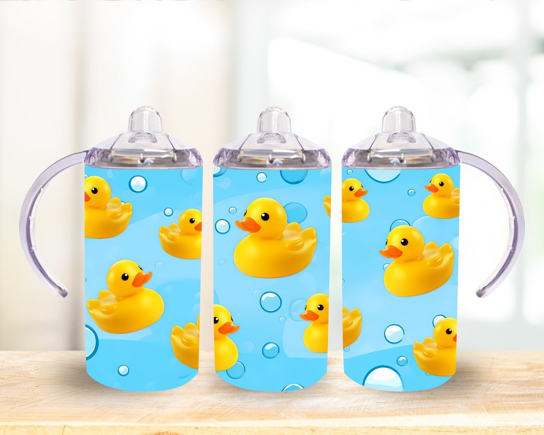 12oz Rubber Duck Sippy Cup Sublimation Wrap PNG, Childrens Straight ...
