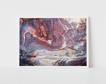 Colorful Stone Texture in Petra - Wadi Musa, Natural Purple Stone Pattern Photography, Abstract Stone Veins, Minimalist Nature Print