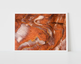 Colorful Stone Texture in Petra - Wadi Musa, Natural Red Stone Pattern Photography, Abstract Stone Veins, Minimalist Nature Print