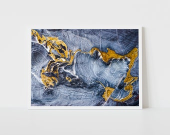 Colorful Stone Texture in Petra - Wadi Musa, Natural Stone Pattern Photography, Abstract Gold Stone Veins, Minimalist Nature Print