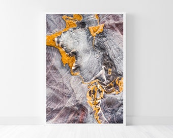 Colorful Stone Texture in Petra - Wadi Musa, Natural Grey Stone Pattern Photography, Abstract Stone Veins, Minimalist Nature Print