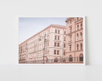 Budapest Minimalist Cityscape Photography on the Danube Bank, Hungarian Architecture and Buildings, Digital Download Print, Vintage Wall Art