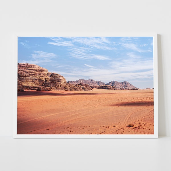 Wadi Rum Desert Landscape Photography, Jordan Desert Minimalist Nature Scenery, Beautiful Nature Print, Printable Wall Art, Digital Download