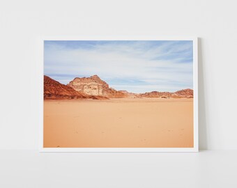 Wadi Rum Desert Landscape Photography, Jordan Desert Minimalist Nature Scenery, Nature Print, Printable Wall Art, Digital Download
