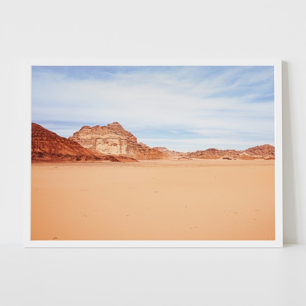 Wadi Rum Desert Landscape Photography, Jordan Desert Minimalist Nature Scenery, Nature Print, Printable Wall Art, Digital Download