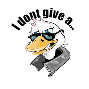 Eu não dou a mínima, design de camiseta, não me importo, imagem legal como pato, arquivo PNG de camiseta engraçada, arquivo de arte svg, pato de desenho animado, legal como pato