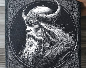 Vikings Laser Engraving PNG, Odin Slate Coaster Engrave File, PNG Thor Laser Engraving Ready, PNG Burn Digitals, Lightburn Laser Portraits