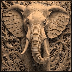 Laser Engrave File PNG, 3D Illusion Lightburn Laser Engrave, Design For Laser, PNG Burn Digital Files, Elephant Lightburn Laser Portrait