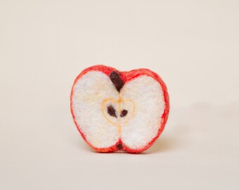 Broche de lana de fieltro APPLE SLICE