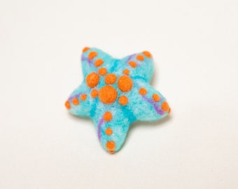 Felted wool brooch STARFISH