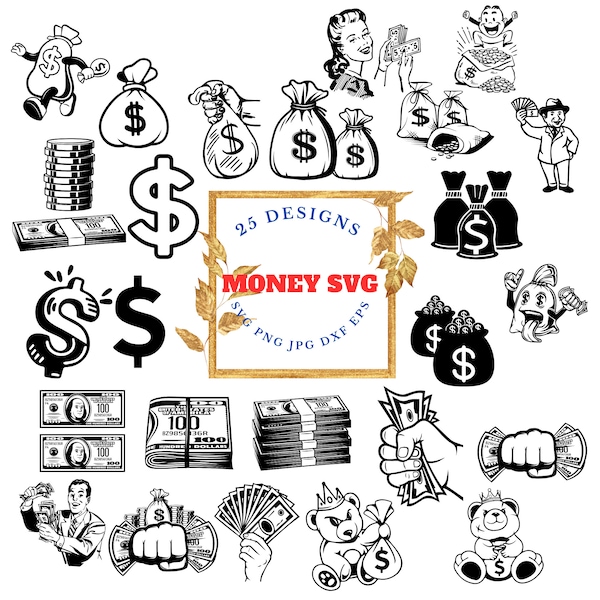 Money Svg, Money Png, Money Background, Bitcoin Svg, Wallet Svg, Money Digital Paper, 100 Dollar Bill Png, Entrepreneur Svg, Cash Svg