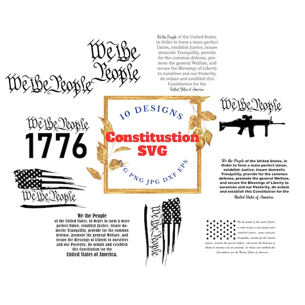 We the People US Constitution svg png pdf - Vector Digital File - Silhouette - Cricut - CNC - Laser - Sublimation, We the People, 1776 SVG,