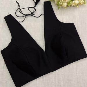 Cotton Blouse with V Neck Sleeveless, Best for Sarees, Lehga & Choli, Jeans. Best for Celebrations Festival and Function Gift for Her