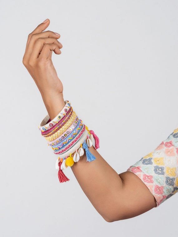 Garba Bangles Fabric Bangles Handcrafted Bangles Navratri Bangles Dandiya Bangles Handmade Bangles Multicolor Bangles for Festival Bangles Etsy Australia