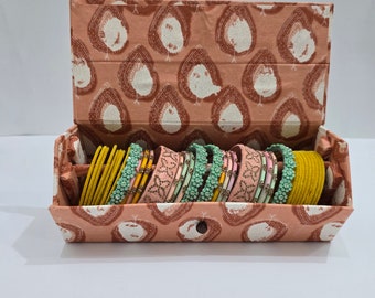 Bangle Box Handgemachte gedruckte Bangle Box für Hochzeitsgeschenk für Brautjungfer Schmuck Organizer für Braut indischen ethnischen Bangle Box Festival Geschenk