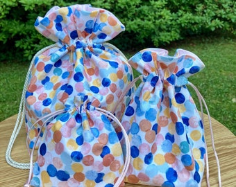 Bubbles! Drawstring Bags | Birthday Gift Bag| Reusable Fabric Drawstring Pouch | Birthday Favor Bag