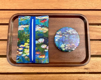 Claude Monet Water Lillies Inspired Montessori Nose Blowing Activity- Space Saver| Montessori Practical Life Tissue Pouch, Mirror and Tray|