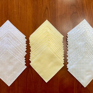 Montessori Polishing Cloths Yellow, Pink, or Blue Small Flannel Double Layer Dust Cloths Small Polka Dot or Striped Cleaning Cloths image 4