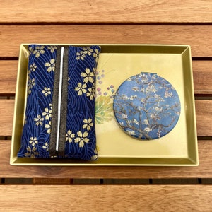 Van-Gogh Almond Blossom Montessori Nose Blowing Activity- Space Saver| Montessori Practical Life Tissue Pouch, Mirror and Tray|